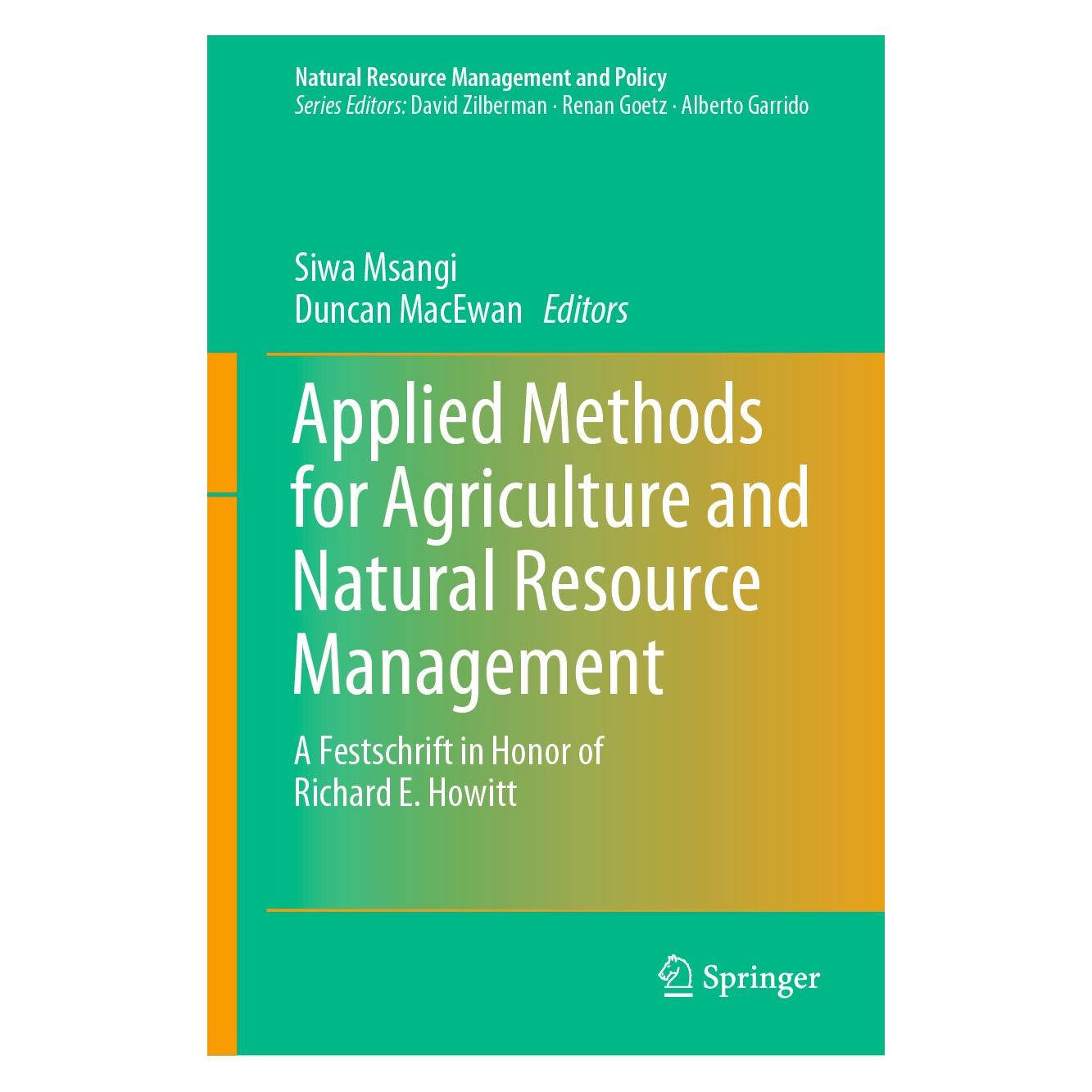 Springer Applied Methods for Agriculture and Natural Resource Management (Englisch, Hardcover, Duncan MacEwan, Siwa Msangi) (9783030134860)