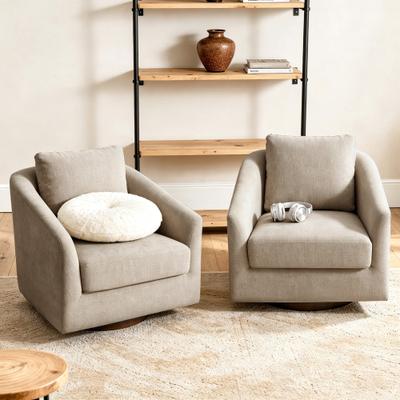 DREAMSIDEA Set of 2 Chenille 360-Degree Swivel Accent Chairs Armchair