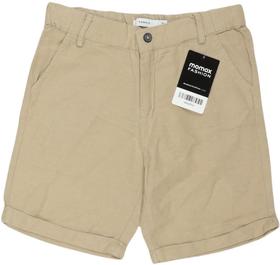 name it Mädchen Shorts, Beige, Gr. EU 128, Leinen / Viskose / Baumwolle - Second Hand