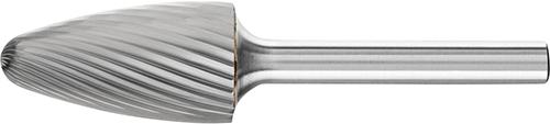 PFERD Hartmetall-Frässtift mit 6-mm-Schaft, Rundbogenform RBF (Baumform), Zahnung 3
