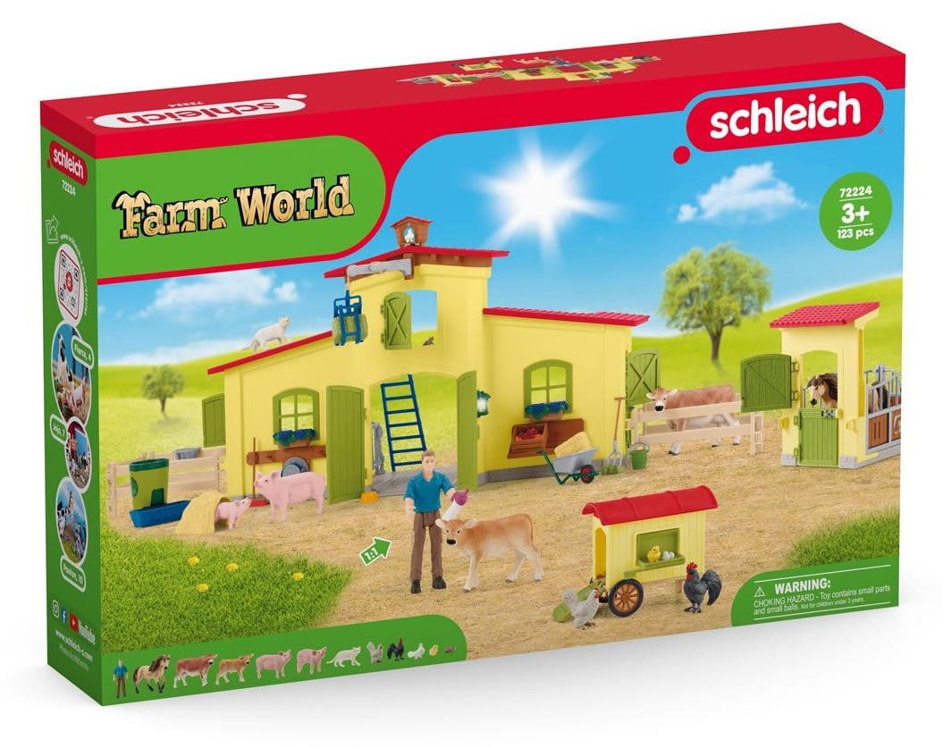 Schleich Farm World Boerderij met kippenstal en paardenstal