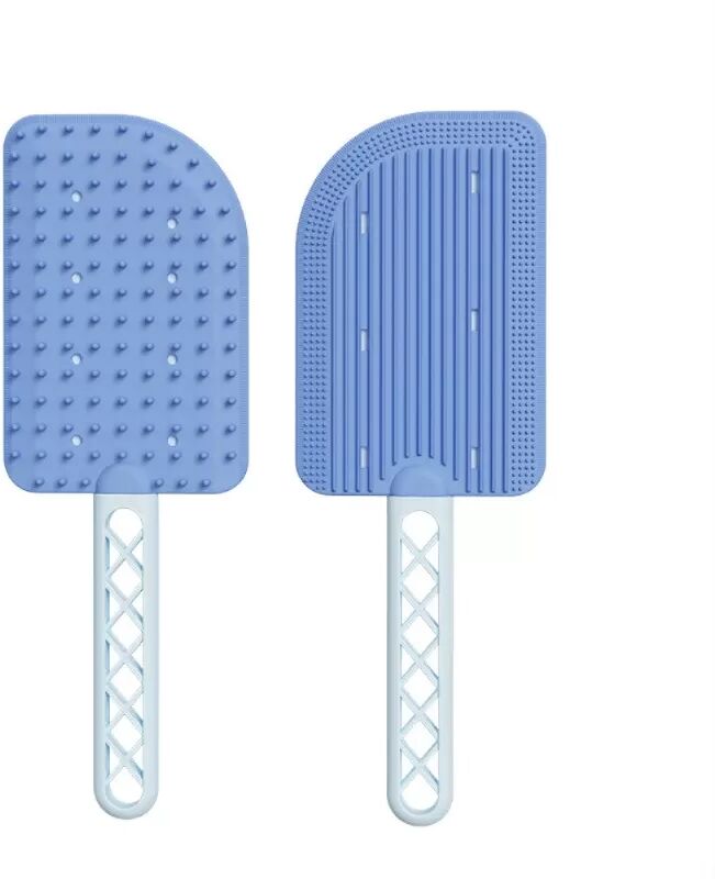INF Doppelseitige Tier Massage- und Fellbürste – Sanfte Pflege & Haarentfernung Blau