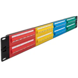 Delock 19′′ Patchpanel 48 Port Cat.5e 2 HE farbig