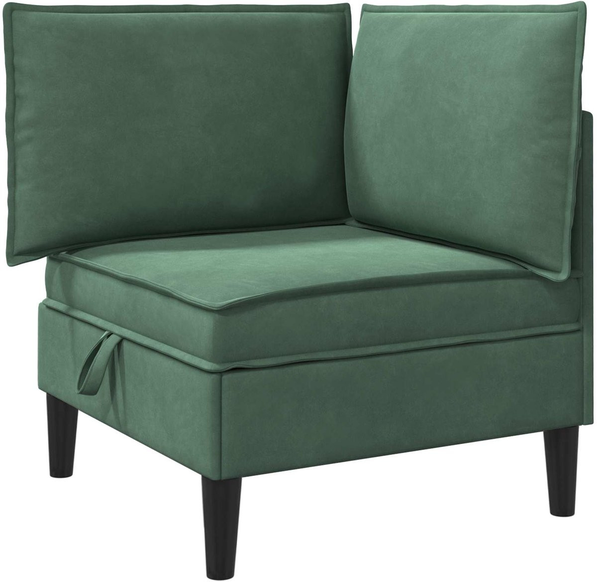 vidaXL Moderne L-vormige Sofa met Opslagruimte in Zeegroen Fluweel