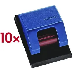MAUL Rollenclips für Klemmschiene 10 Stück blau, 3.3x4.3 cm