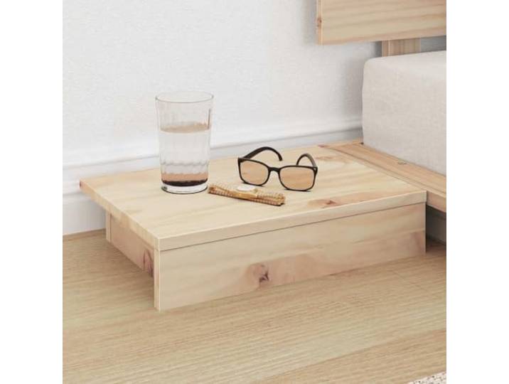 KTHLBRH Bettgestell braun Holz 100 x 200 cm Modernes rechteckiges Design, Nachttisch inklusive, robuster Rahmen, pflegeleicht für Schlafzimmer