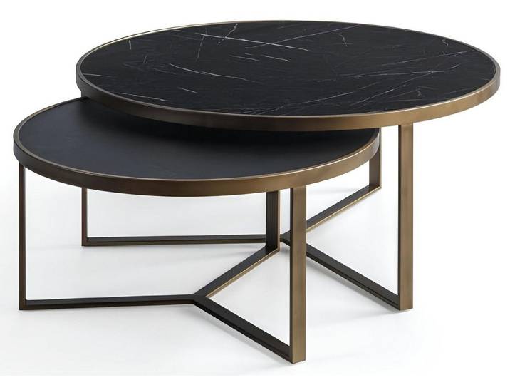 Xlmoebel Couchtisch Elegante Design-Couchtische aus Holz für stilvolle Wohnräume (2x Couchtische), Hergestellt in Europa