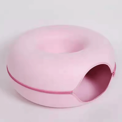 Inspire Curations CozyLoop Felt Cat Tunnel Bed & Play Cave pink s