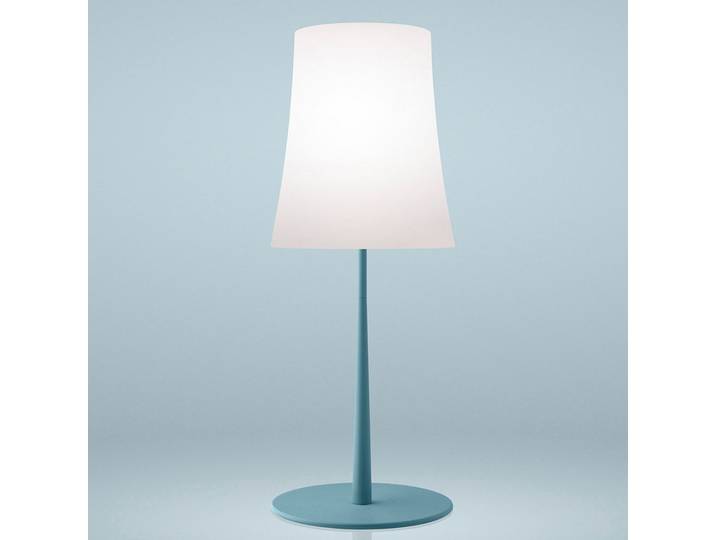 Lampe à poser Birdie Easy Grande Light Blue - Foscarini - Salon / séjour - Design - Métal - Avec abat-jour