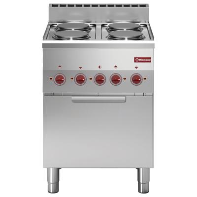 Elektroherd 4 Kochplatten und Konvektionsbackofen GN 2/3 (E60/4PFV6-N)