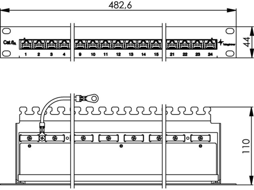 Telegärtner PatchPanel MPP24-HS Cat.6A RAL 7035 100007016)