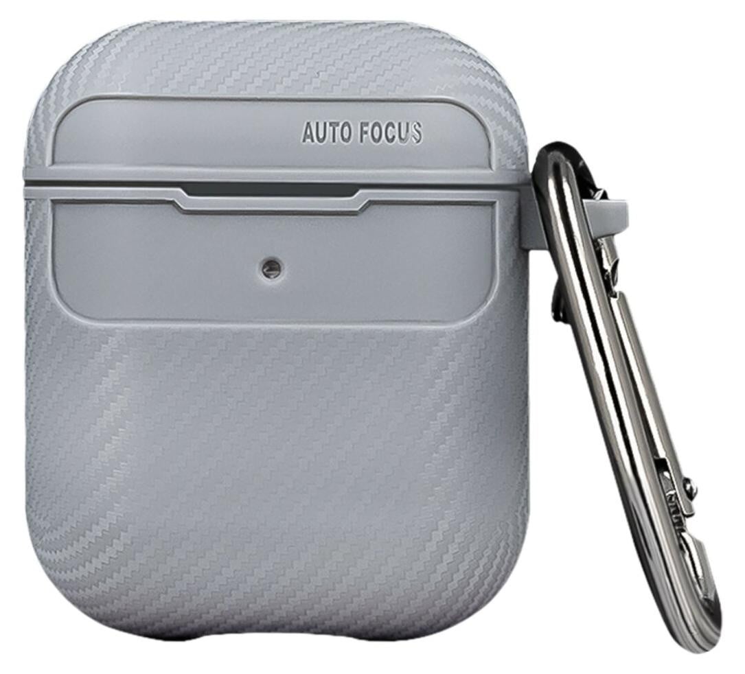 TelForceOne Carbon hoesje voor AirPods en AirPods 2, grijs