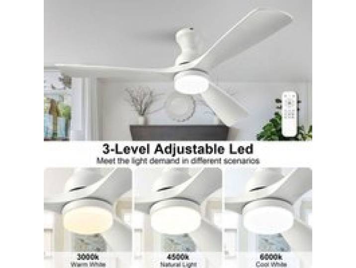 Brasseur d’air plafond domestique 52 pouces bois lumière LED 3CCT vitesses réglables livré avec télécommande