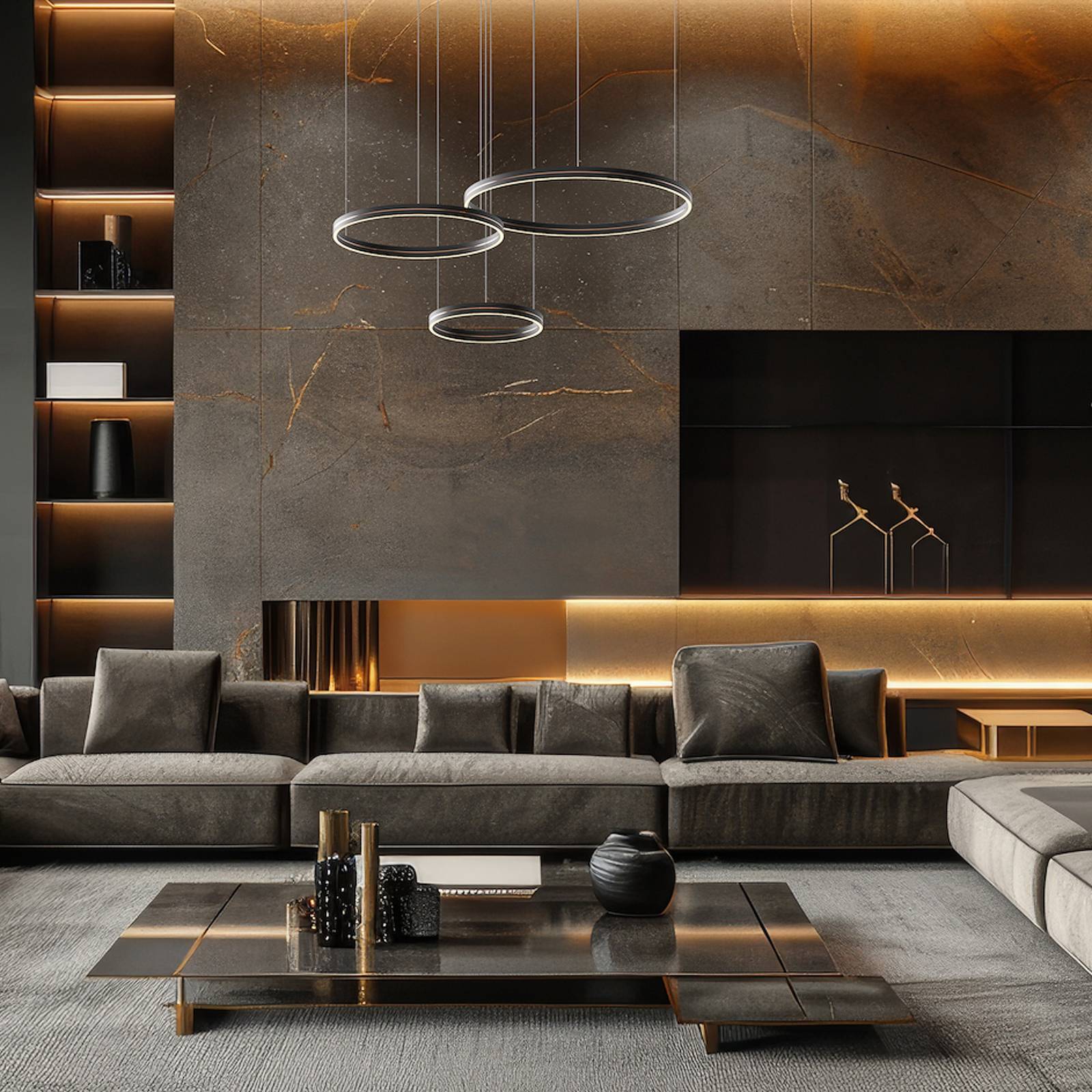 Hängelampe Gravity Milagro Lighting, schwarz, für Wohn- / Esszimmer, Metall, Modern