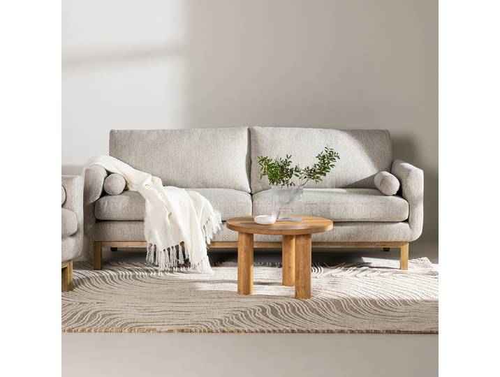 3-Sitzer Sofa Olympos Beige Webstoff 214 x 90 x 88cm Modern