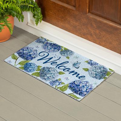 Evergreen "Hydrangea Haven PVC Trapper Mat 28""x16"" - 28"" x 16"""