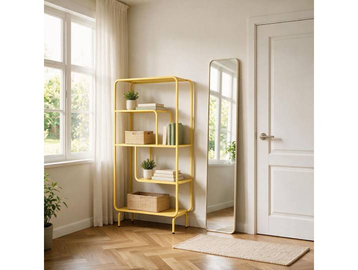 Console design en métal jaune