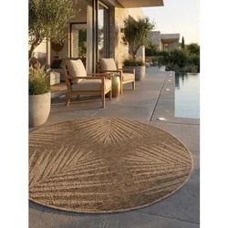 Teppich Outdoor ARLBERG in Braun, in Jute-Optik, Ø 200 cm