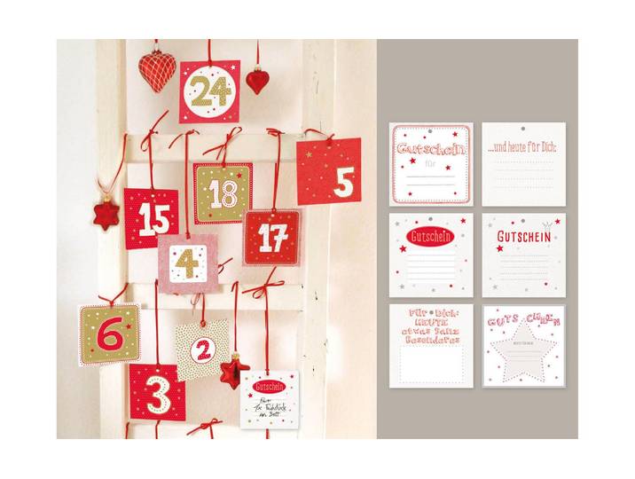 Adventskalender By Nature Gutschein , rot (bunt), BRAUN+COMPANY ATELIER, Adventskalender, Adventskalender
