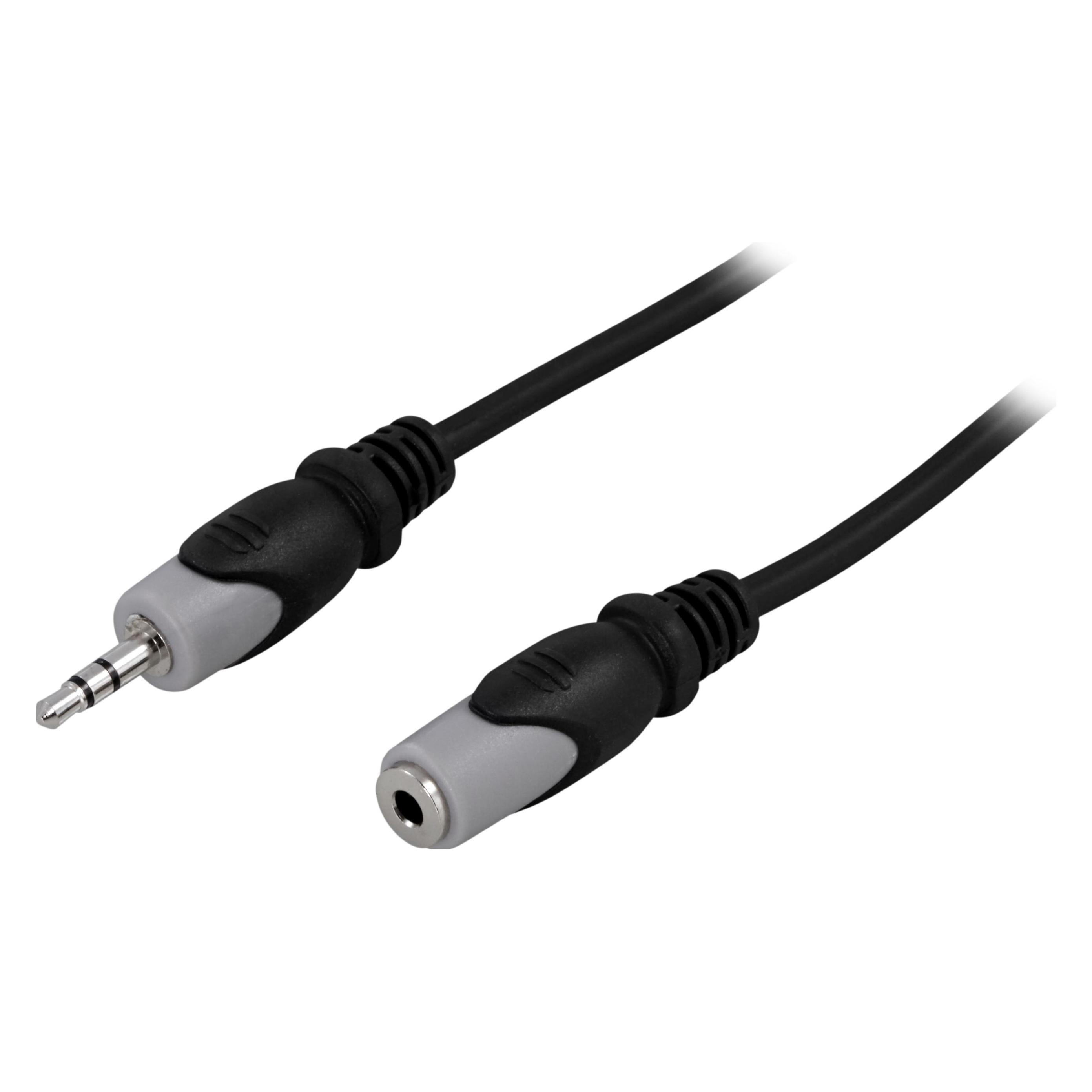 Deltaco MM-163 - 3.5mm - 10 m - Schwarz - Grau (10 m, AUX Kabel) (MM-163)