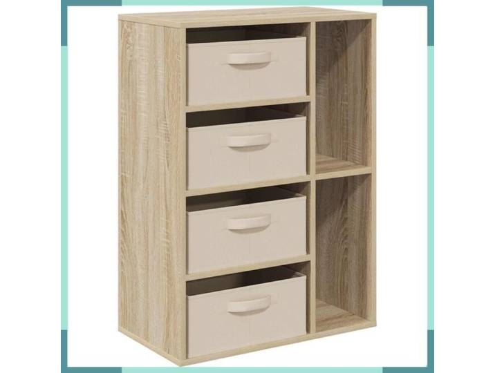 FHE Buffet Sonoma - Bois d'ingénierie - Rangement - Intérieur - Chêne - 60x33 5x84 cm