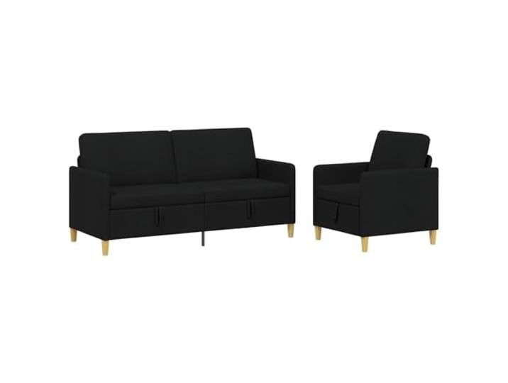 GHVBNMF Sofa Set mit Stauraum 2-Teilig Schwarz Polstersofa Modulsofa Praktisches Wohnzimmer Couch-Set mit integriertem Truhenfach, bequemem Schaumstoffpolster und pflegeleichten Bezügen.