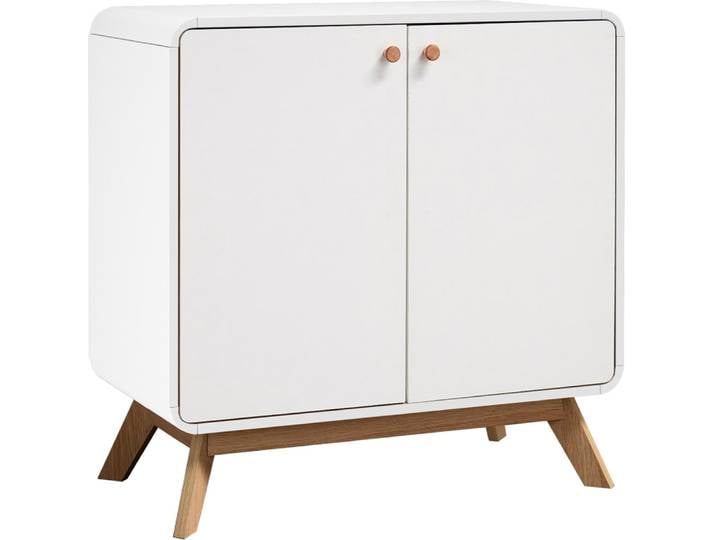 Armoire avec 2 portes en mélaminé blanc