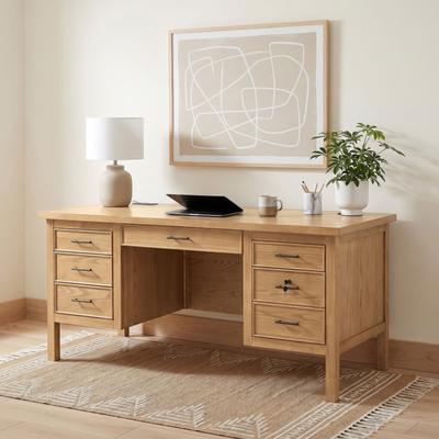 Coaster Vermes 66-inch 7-drawer Computer Desk with Power Outlet Light Ash