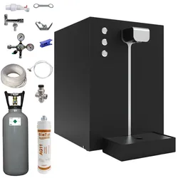 BieTal® Premium Wassersprudler Sprudelwasser Gerät Anlage Flux 30 Plus schwarz & 6kg CO2