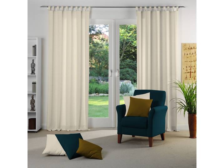 Vorhang WIRTH Toco-Uni Gr. 3, beige, B:132cm H:225cm, Chenille, Polyacryl, Gardinen, Vorhang