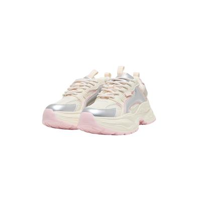 Sneaker BUFFALO "Buffalo YUNO", Damen, Gr. 41, rosa (weiß, silber, pink), Polyurethan, Schuhe Sneaker