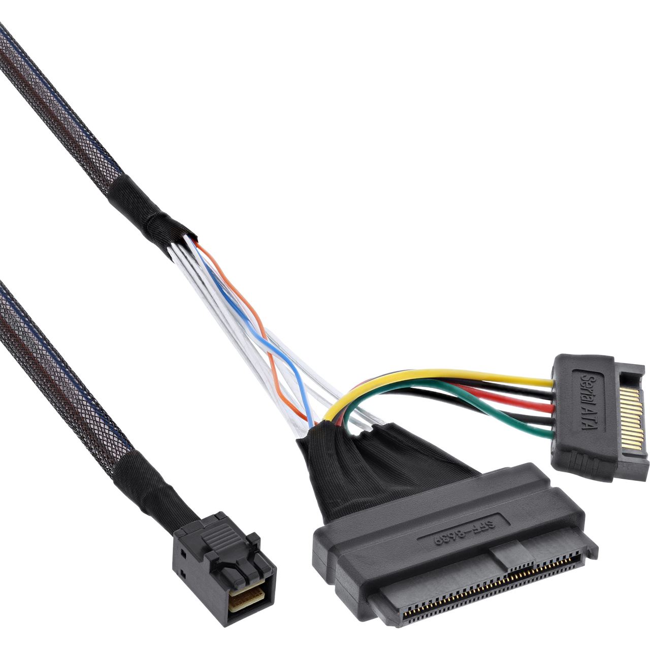 0.50m InLine U.2 Anschlusskabel, SSD mit U.2 (SFF-8639) an SFF-8643 + Strom