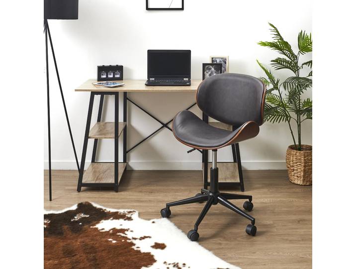 Chaise - HOME DECO FACTORY - Reno - Roulettes - Noir et marron