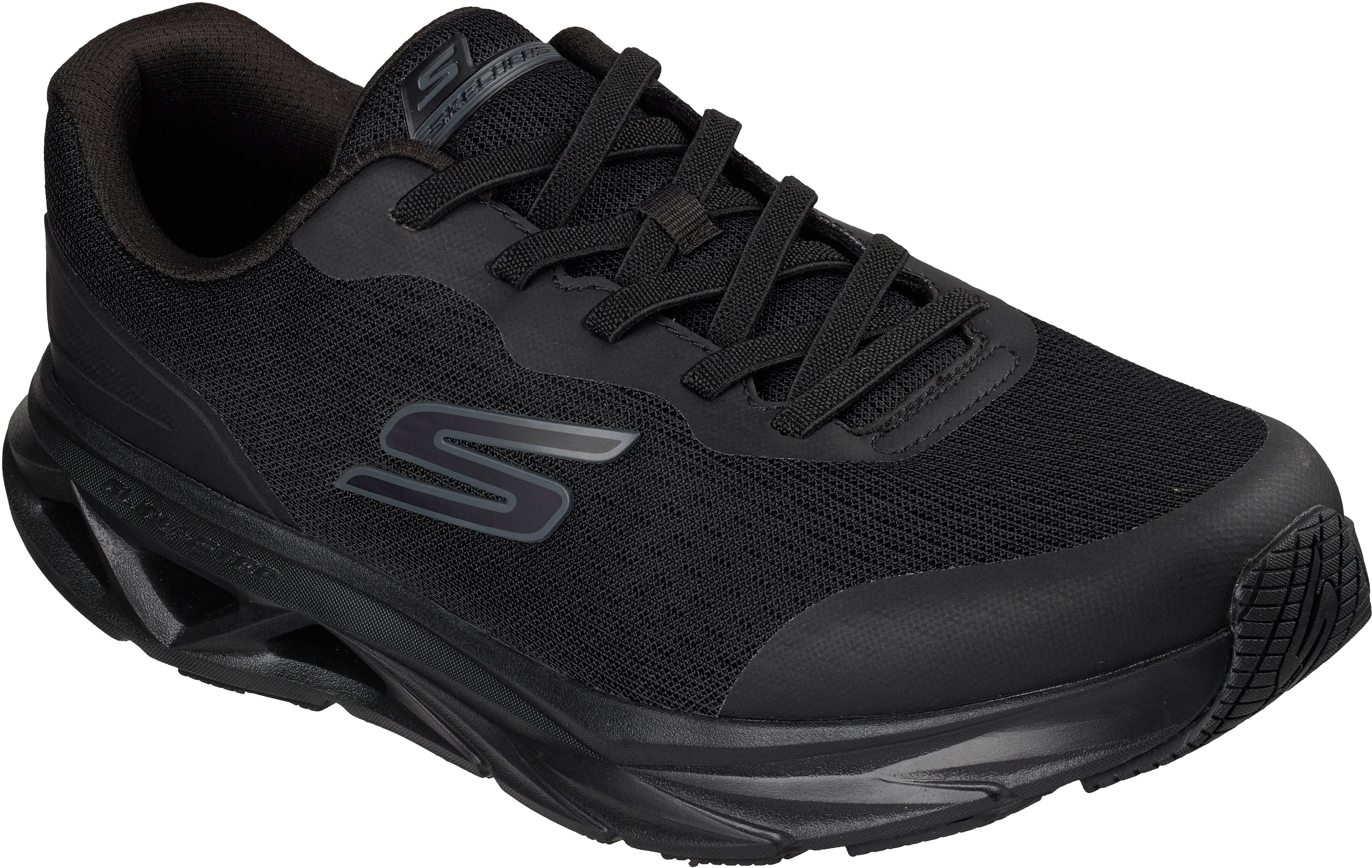Slip-On Sneaker SKECHERS "GLIDE-STEP VORTEX-AVALIN", Herren, Gr. 48, Textil, schwarz, Lederimitat, Textil, unifarben, Schuhe Slip-On Sneaker, Laufschuh, Sportschuh mit Ultra Light Cushioning