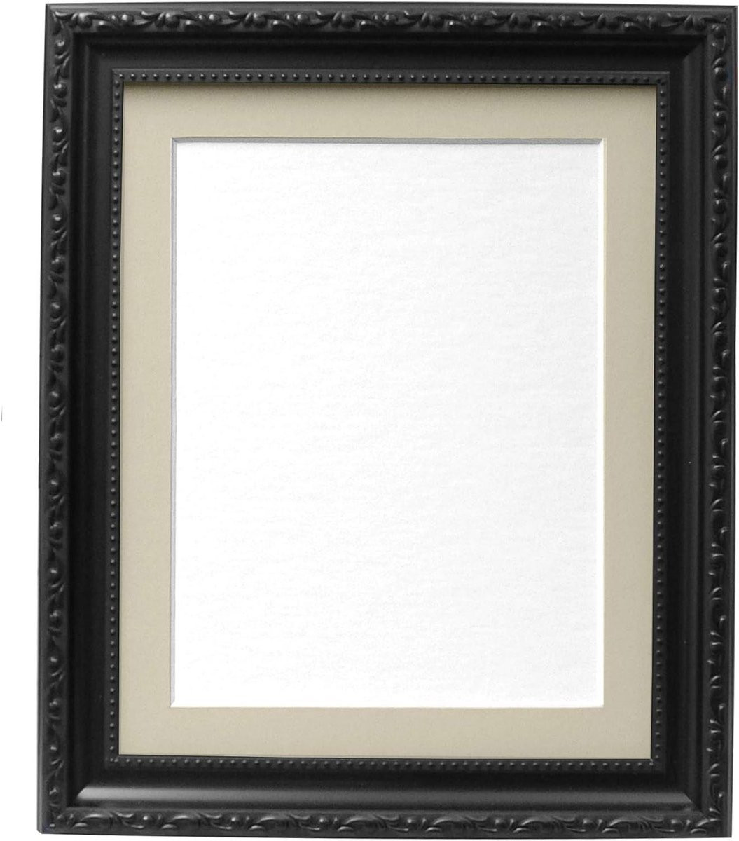 Frames by Post Shabby Chic Lijst Zwart met Ivoorkleurige Passepartout, Afmetingen: 60 x 80 cm, Fotomaat: 50 x 70 cm