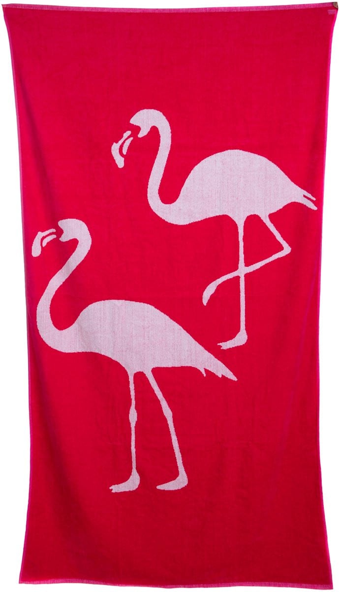 Samatex Strandlaken Flamingo voor volwassenen, 180 x 90 cm