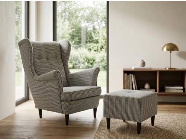 Family Meble Ohrensessel mit Fußhocker Ari Design – Variante Pepita