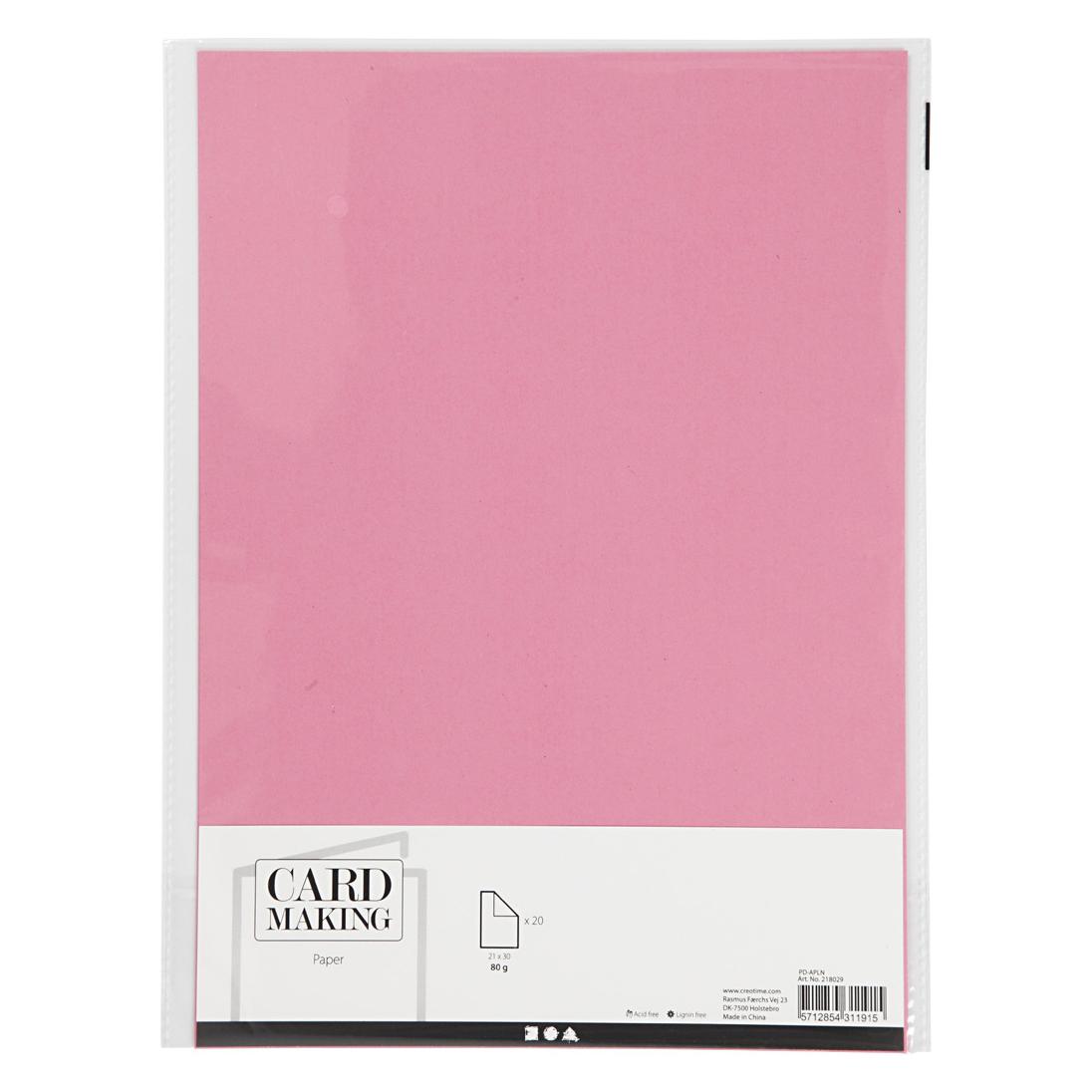 Creativ Company Papier Roze A4 80gr, 20st. (80 g/m², 20x) (5712854311915)
