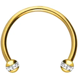 Chirurgenstahl Hufeisenring EPOXY-RING-KUGELN