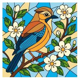 Ideyka Malen nach Zahlen - Buntglas, Jay 30x30cm (66128825)