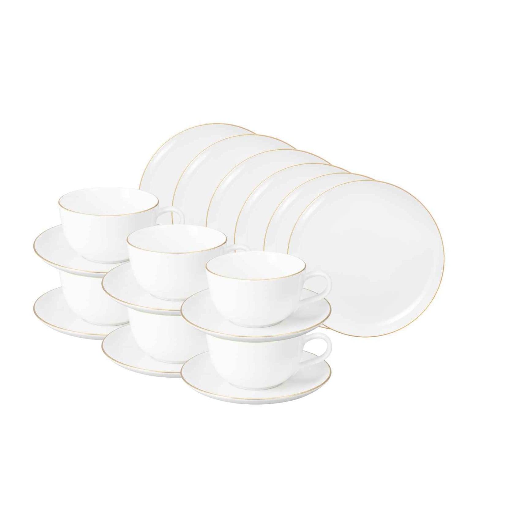 Seltmann Weiden Teeservice Liberty Goldrand 280 ml 18-tlg.