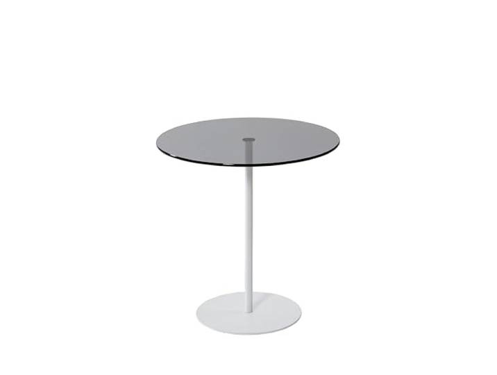 Hanah Home Moderner Beistelltisch, 50 x 50 x 50 cm, Weiß & Dunkelgrau 100% gehärtetes Glas & Metallgestell Stilvoll & funktional für Zuhause & Büro