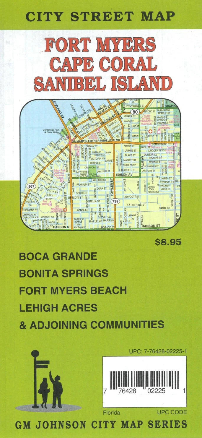 Plan de ville - Fort Myers, Cape Coral, Sanibal Island (Floride)   GM Johnson