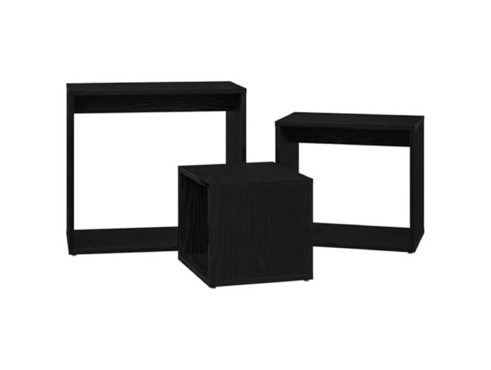 LMTYOENFG Nestingtisch 3er Set Schwarz Eichen-Optik Holzwerkstoff Platzsparendes 3er Set Beistelltische in eleganter Holz-Optik für Wohnzimmer und Schlafzimmer mit stabiler Konstruktion.