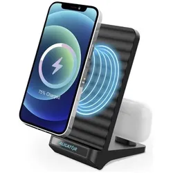 Aligator CHQ001 mobile device wireless charging receiver Mobile phone/Smartphone USB Type-C (15 W), Wireless Charger, Schwarz