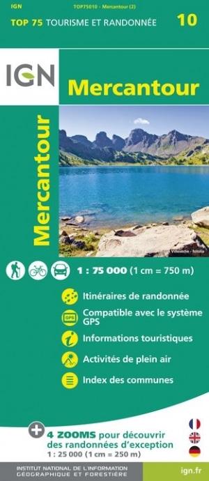 Carte TOP 75 n° 10 - Mercantour   IGN