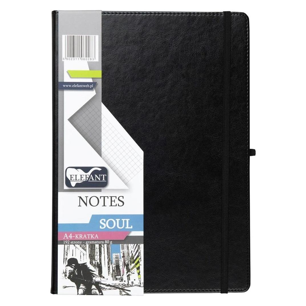 Elefant Records Notizbuch A4 Soul, Gitter, schwarz (A4, Harter Einband) (58211972)