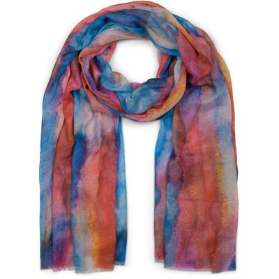 Schal STYLEBREAKER "Schal Aquarell Farbverlauf", Damen, orange (orange, rot, blau), Obermaterial: 100% Viskose CV., Modisch, Modetücher Schal