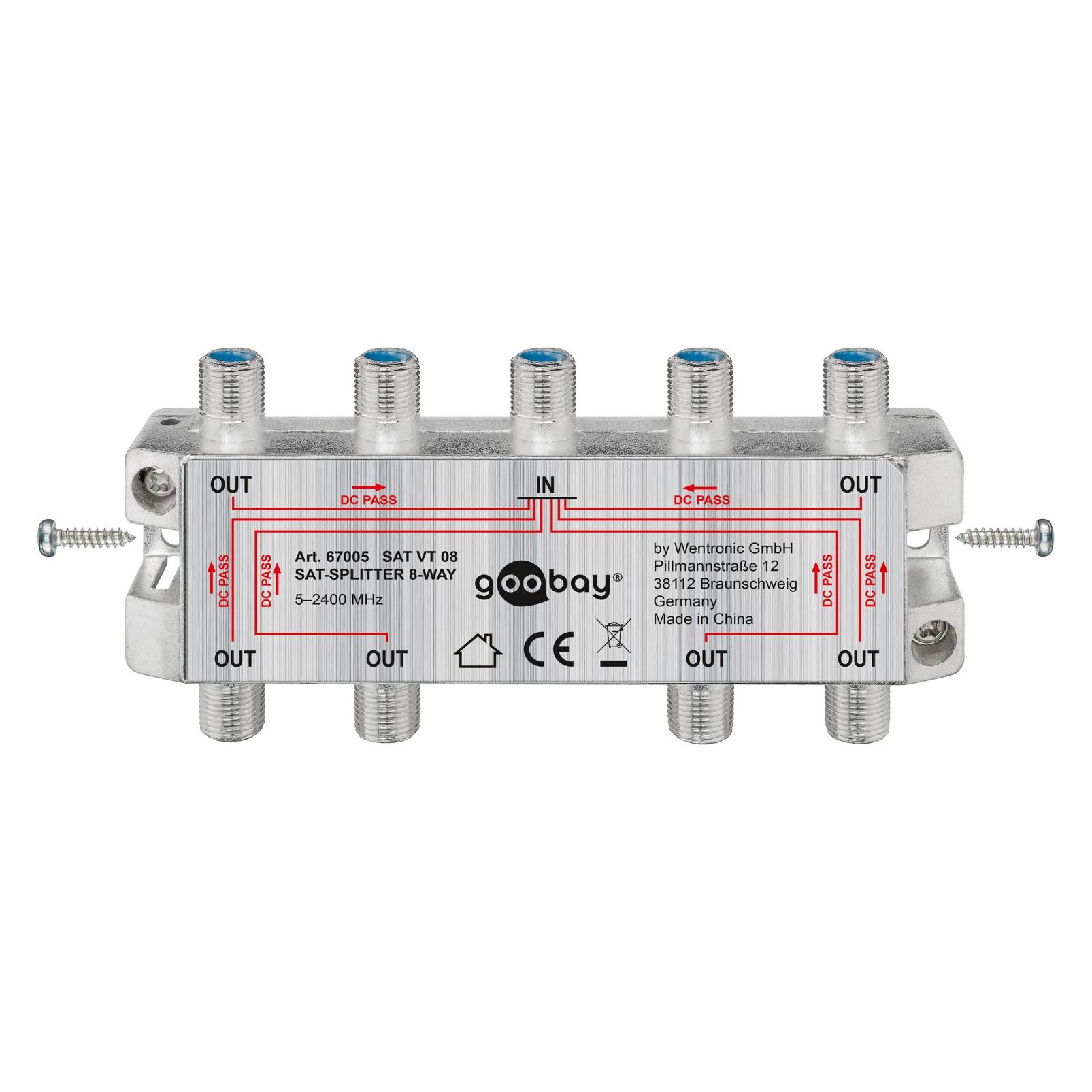 Goobay SAT-Verteiler, 8-fach (Verteiler) (67005)