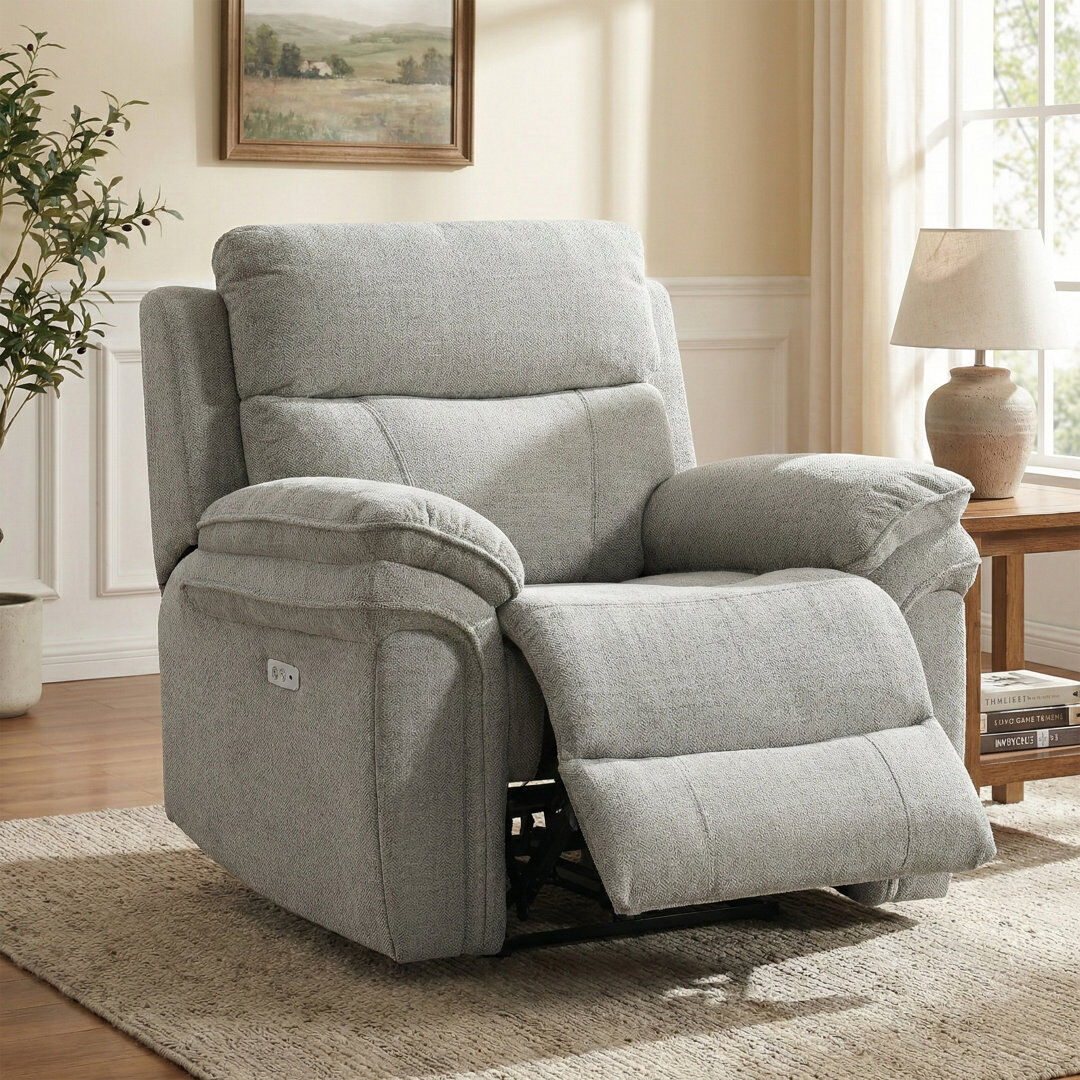 Lark Manor Coombs 106 cm Wide Recliner Grey 100cm H X 106cm W X 92cm D